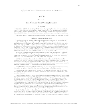 NFPA 80, Standard for Fire Doors and Other Opening Protectives, 2022 Edition