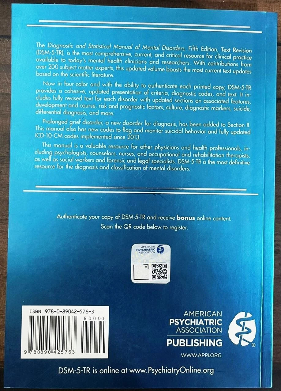 3 x Diagnostic and Statistical Manual of Mental Disorders Text Revision Dsm-5-TR